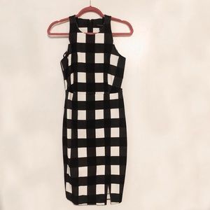 Banana Republic Black and White Checked Dress